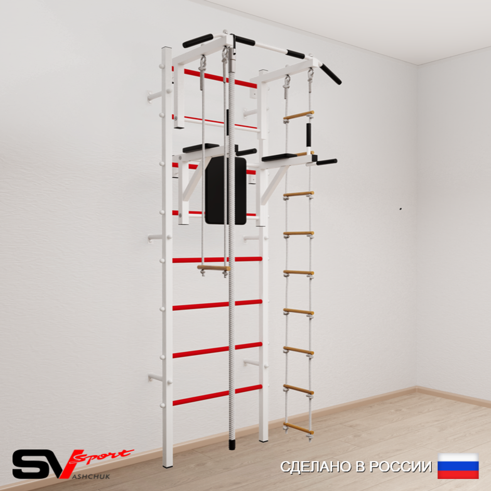 Шведская стенка Sv Sport усиленная 677 (Турник стандарт/Брусья/Канат/Лестница/Трапеция)