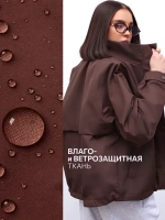 Ветровка короткая оверсайз с воротником cтойка
