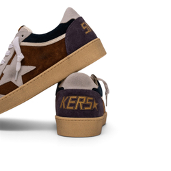 Men’s Ball Star in Brown Suede with Ice-Gray Star and Purple Heel Tab