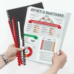Пружины пластиковые для переплета, КОМПЛЕКТ 100 шт., 19 мм (для сшивания 121-150 л.), белые, BRAUBERG