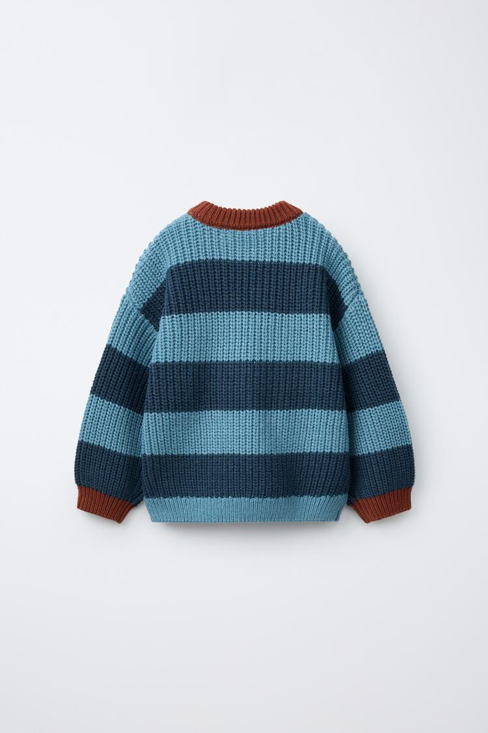 ZARA СВИТЕР В ПОЛОСКУ, СИНИЙ