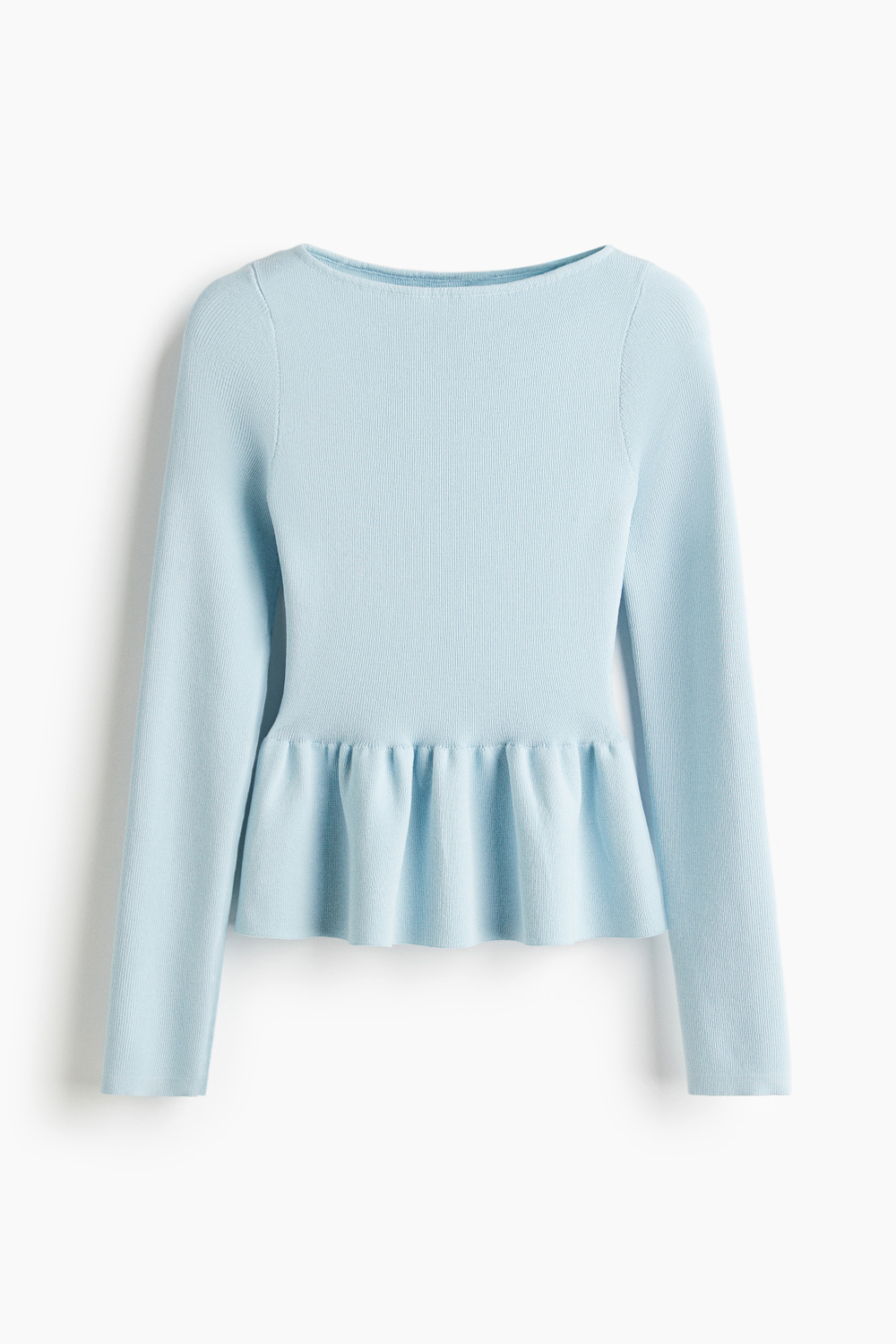 Трикотажный топ с баской — вырез-лодочка - H&M