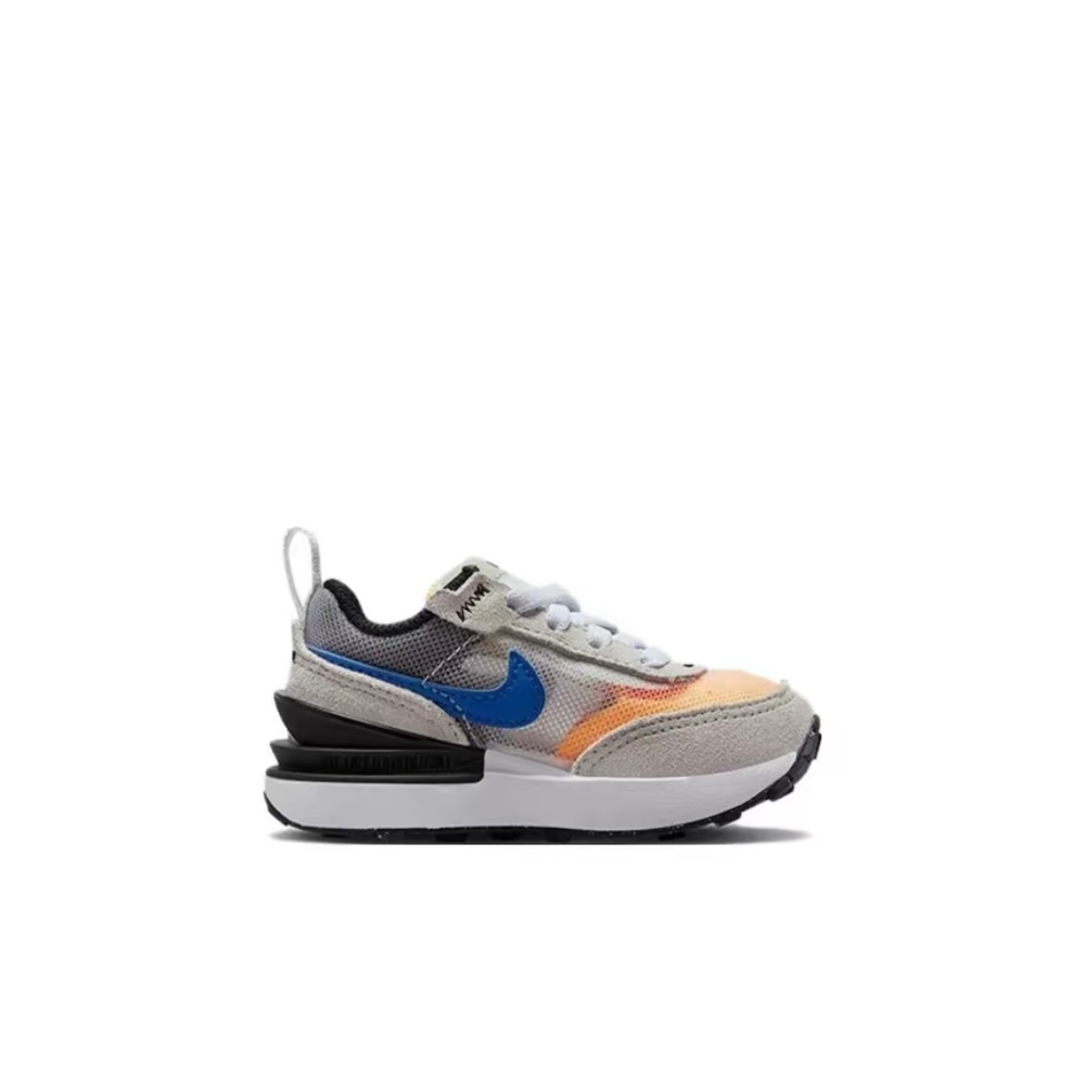 alt="Кроссовки Nike Waffle One для детей арт. DC0481-001 черная расцветка с белым Swoosh вид спереди"