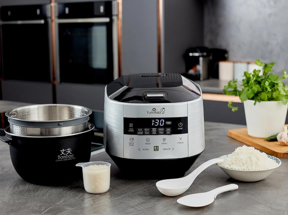 Yum Asia Рисоварка Yum Asia Bamboo Rice Cooker, 8 чашек, 1.5 л ( Anthracite Black)
