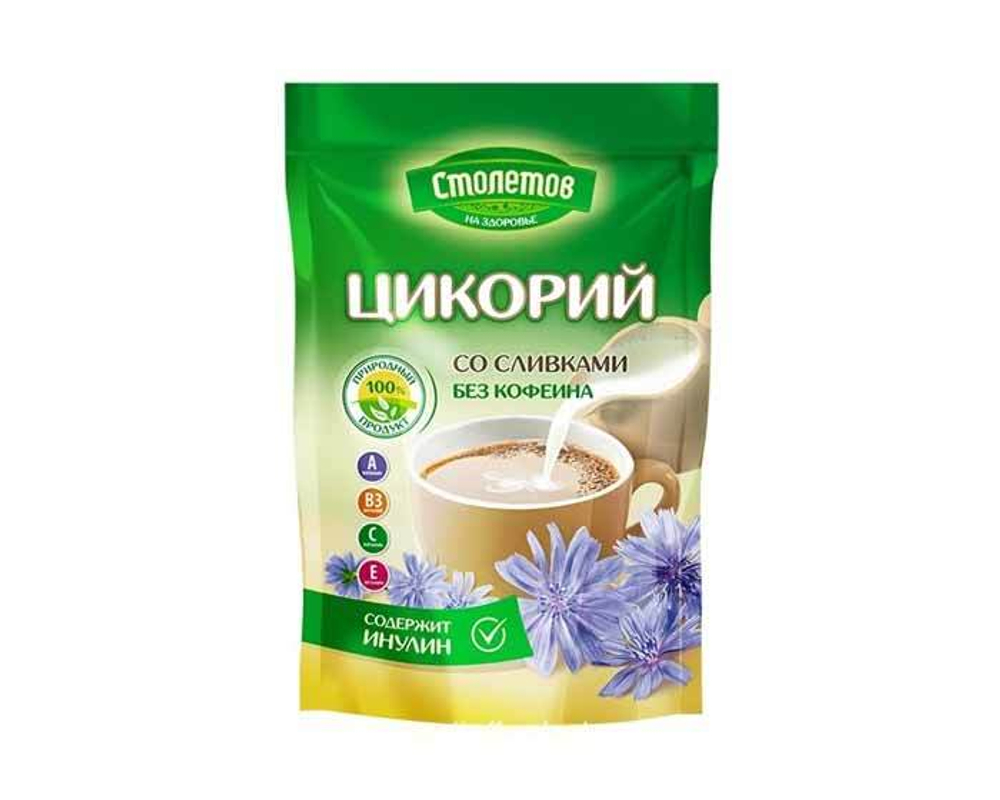 Цикорий Столетов растворимый со сливками без кофеина, 100 г