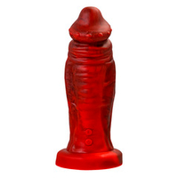 Силиконовый вибратор 20см ToyFa Black&Red Monster Saur 901019