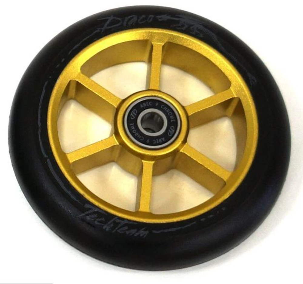 Колесо для самоката X-Treme 110*24мм Форма 6RT (для самоката DRACO), gold/yellow