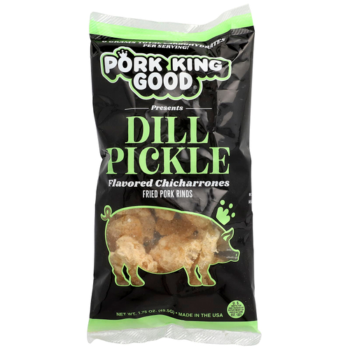 Pork King Good, Chicharrones со вкусом укропа, 49,5 г (1,75 унции)