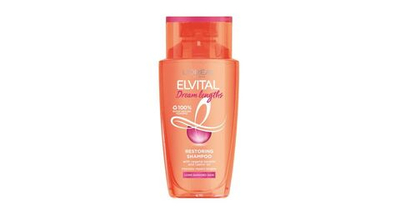 L'Oral Шампунь Elvital Dream Length, мини формат, для поврежденных волос с кератином и касторовым маслом, 90 мл (Франция)