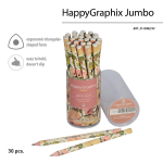 Карандаш ч/г 3,5мм 4В супер мягкий "HappyGraphix Цветочная романтика" (BrunoVisconti)