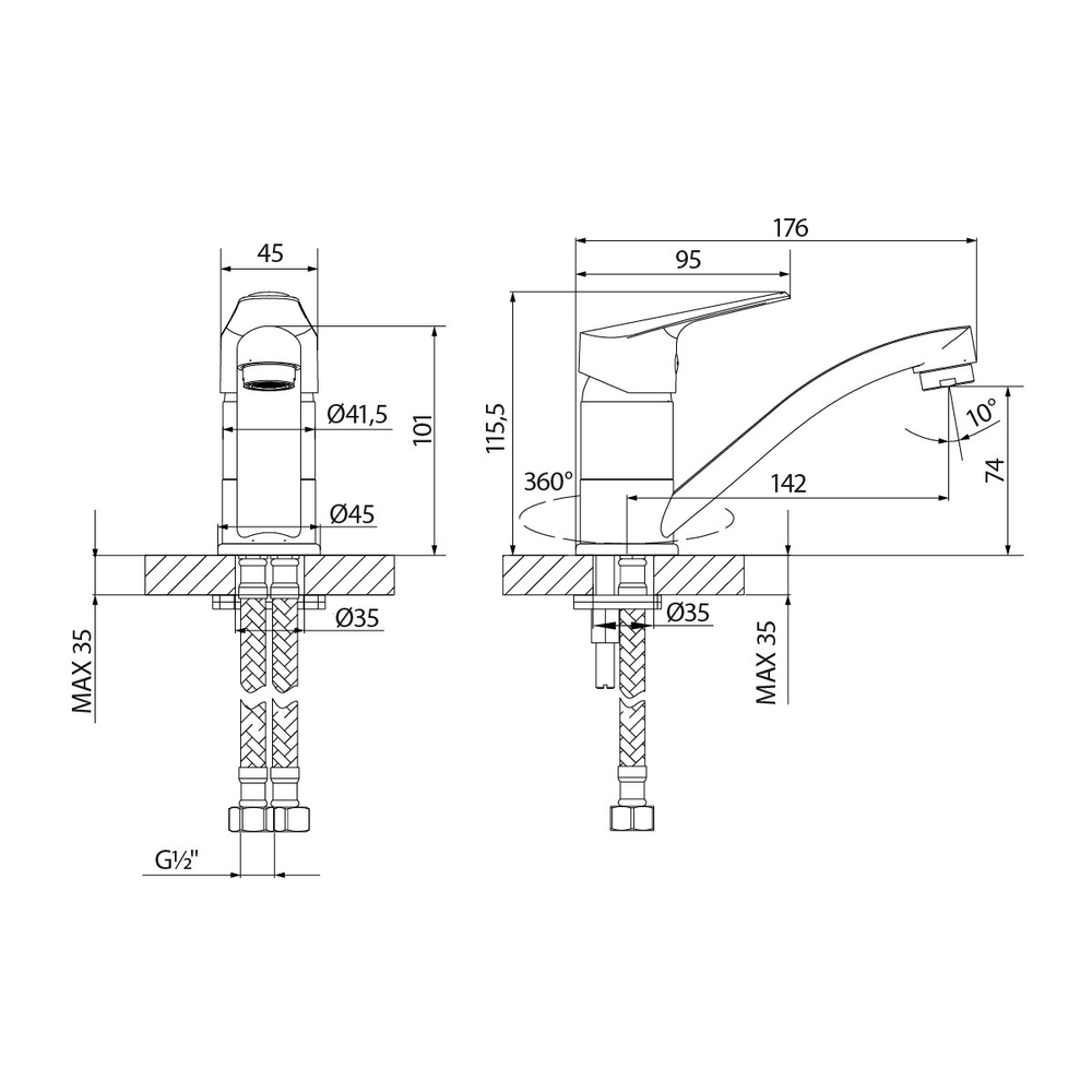 Смеситель Lemark Partner LM6507C для раковины