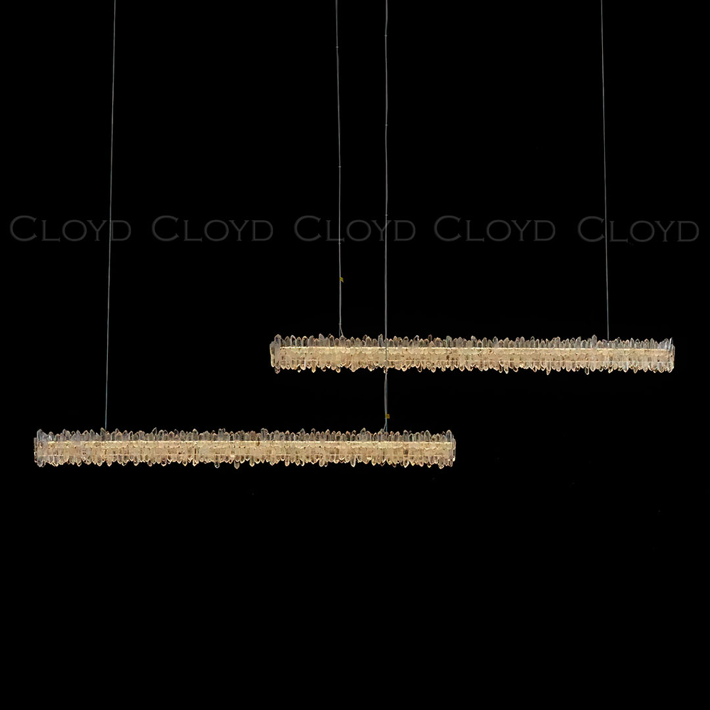 Подвесной светильник Cloyd ATOLL P1 / шир. 120 см - кварц - латунь (арт.12558)