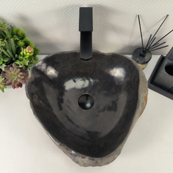 Раковина из речного камня RS-64897 47x43x14 из натурального камня