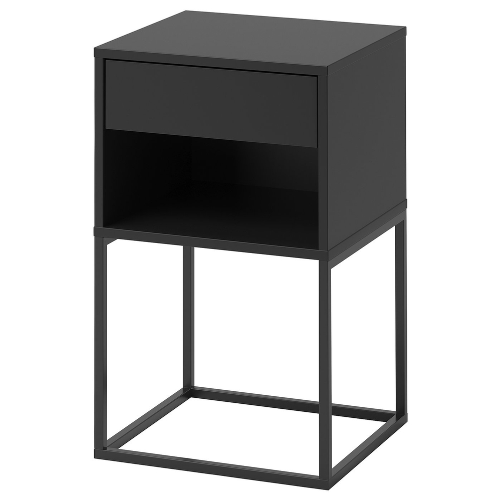 IKEA VIKHAMMER  (ИКЕА ВИКХАММЕР)  -  Столик ночной - чёрный 40х39 см