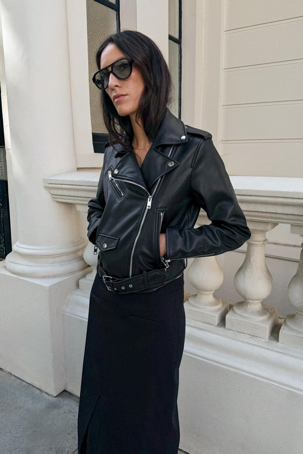 УКОРОЧЕННАЯ БАЙКЕРСКАЯ КУРТКА ИЗ ИСКУССТВЕННОЙ КОЖИ — ZARA