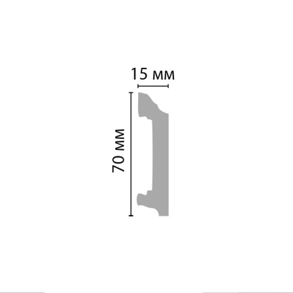 Плинтус напольный Decomaster A025 70х15х2000мм