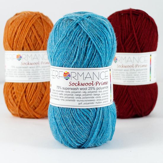Пряжа Sock Wool Prime 4-ply PERFORMANCE (75% шерсть супервош, 25% полиамид)