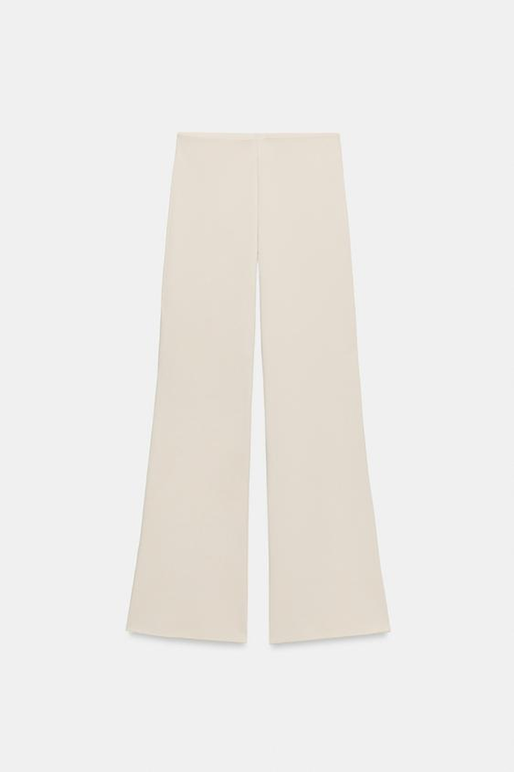 ZARA ЭЛАСТИЧНЫЕ БРЮКИ С ШИРОКИМИ ШТАНИНАМИ, ЭКРЮ