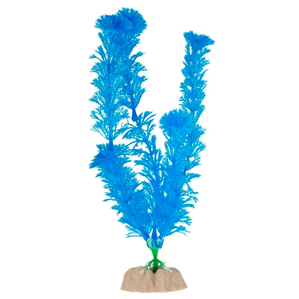 Растение пластиковое GLOFISH флуоресцентное синее 20,32см