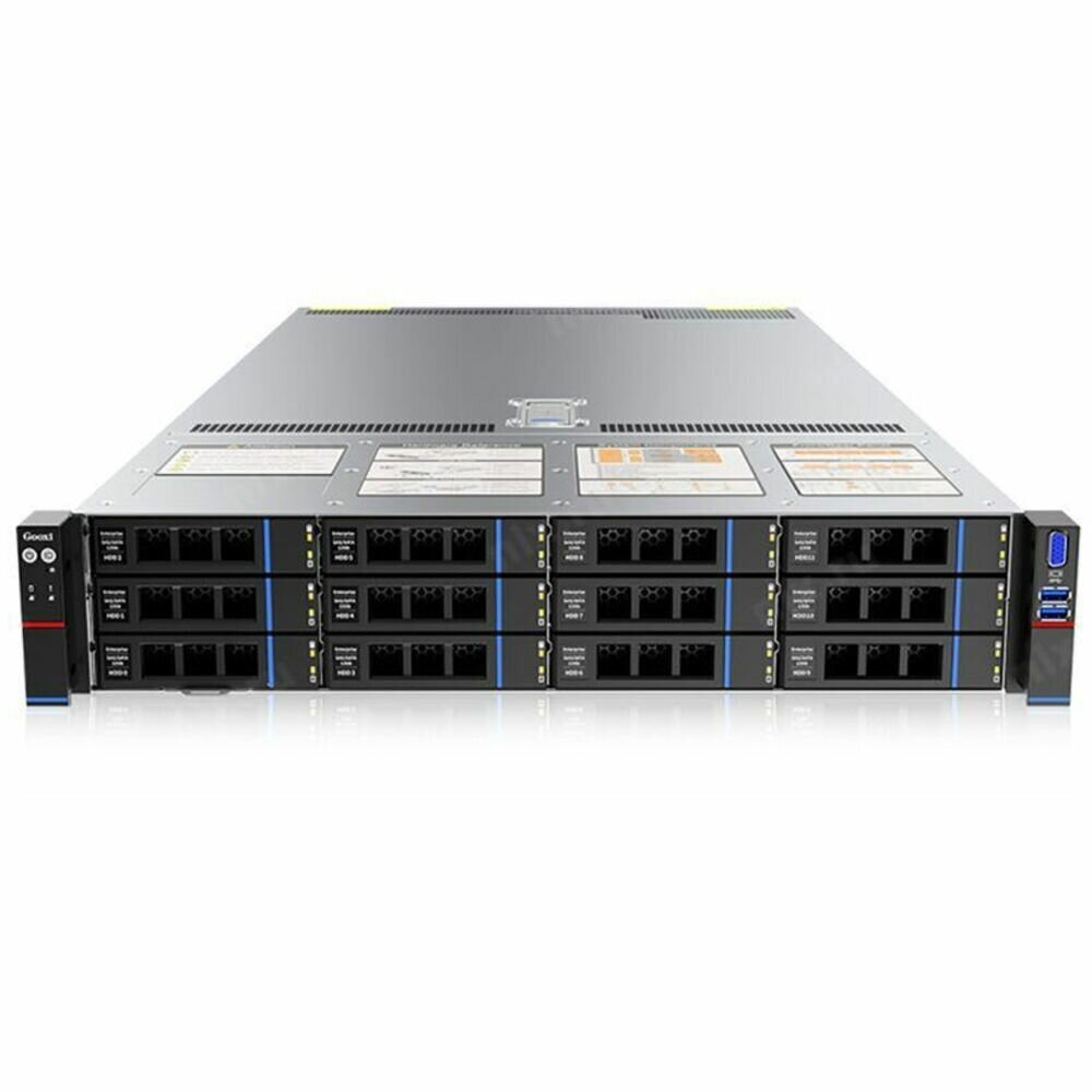 Платформа Gooxi SR201-D12R 2U 12bay server, based on AMD 7003 platofrm. 2pcs of PCIe 4.0x16; 4xPCIe 4.0x8 2x 2.5 rear SAS/SATA 2x 2.5 rear NVMe 1300W 1+1 PSU