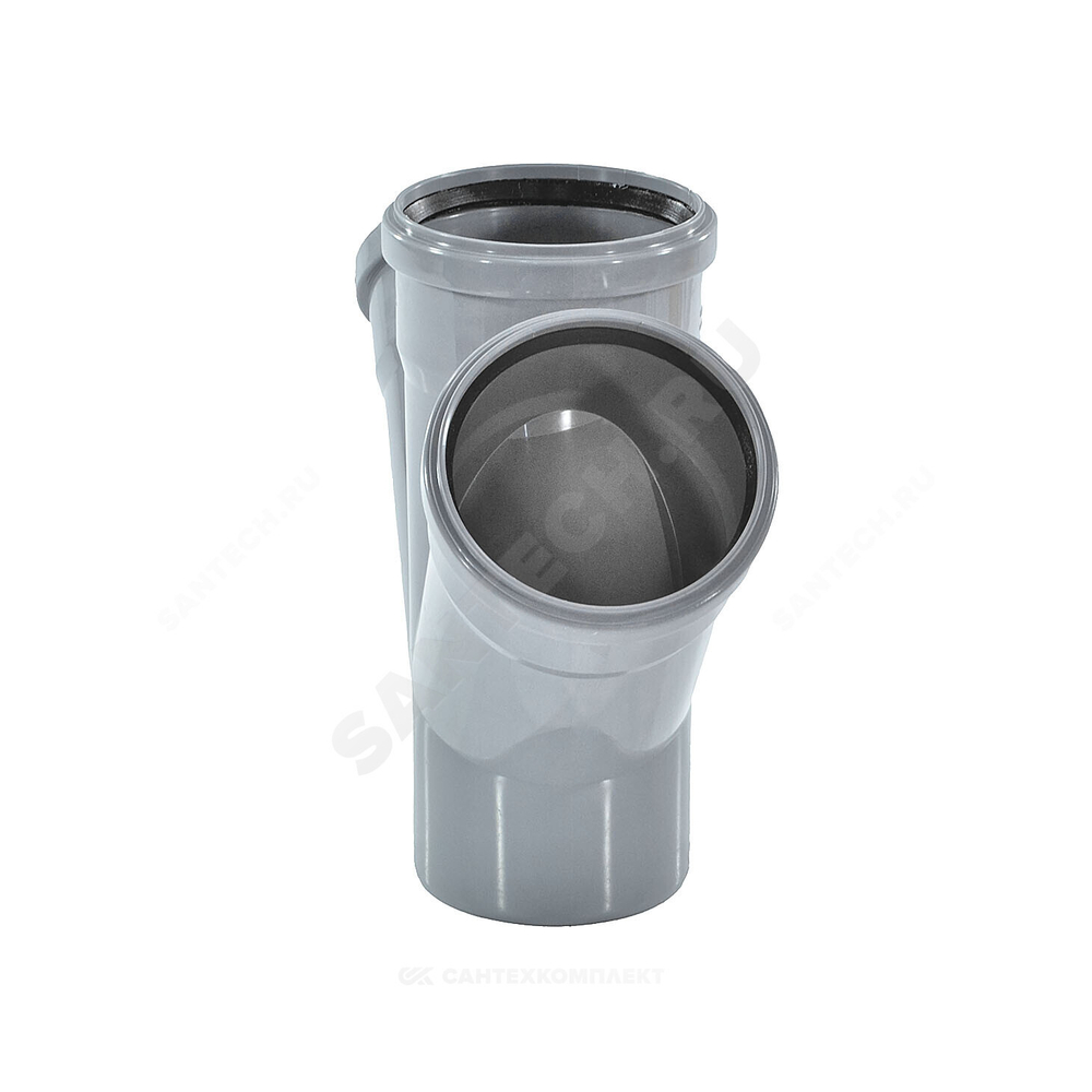 Крестовина PP-H 1-плоскостная серый BASE Дн 50х50х50х45гр б/нап в/к VALFEX 27105050