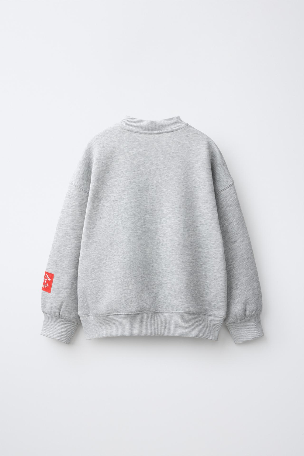 ZARA ТОЛСТОВКА С ПРИНТОМ TEAM SIX SEVEN, СЕРЫЙ МЕЛАНЖ