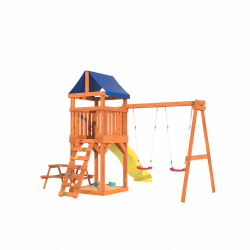 Детская площадка Fun Land с качелями, горкой и столиком со скамейками