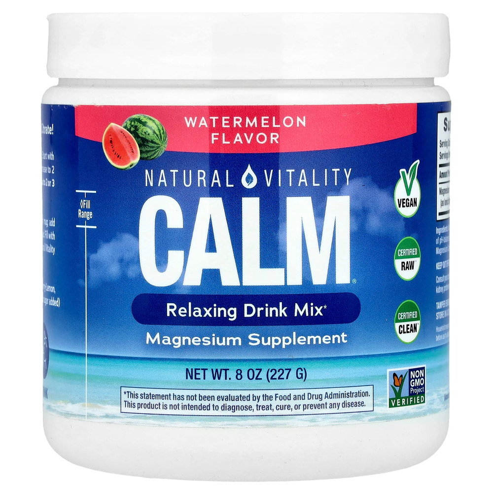 Natural Vitality, CALM®, смесь для расслабляющих напитков, арбуз, 227 г (8 унций)