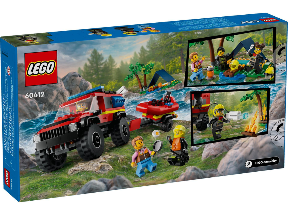 Конструктор Лего Сити Пожарная машина со спасательным катером | LEGO City Fire Truck with Rescue Boat 60412 301 дет 5+