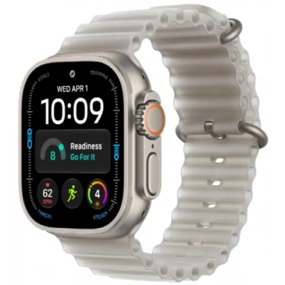 Смарт-часы Apple Watch Ultra 4 49 mm, Natural Titanium Case | ремешок Ocean band | Translucent Gray