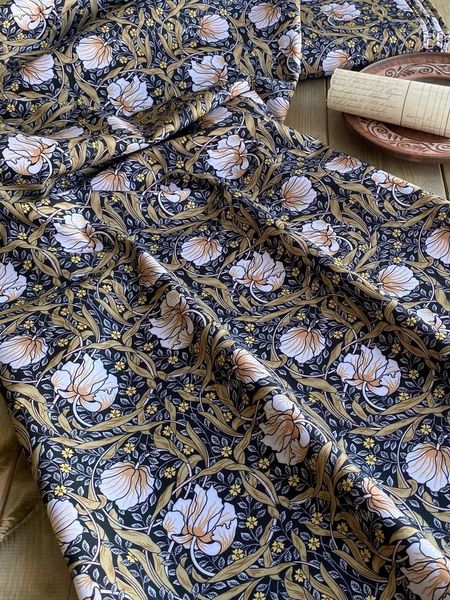 отрез 80 см, Pimpernel на черном, Моррис, 100% хлопок Handmade Fabrics 6