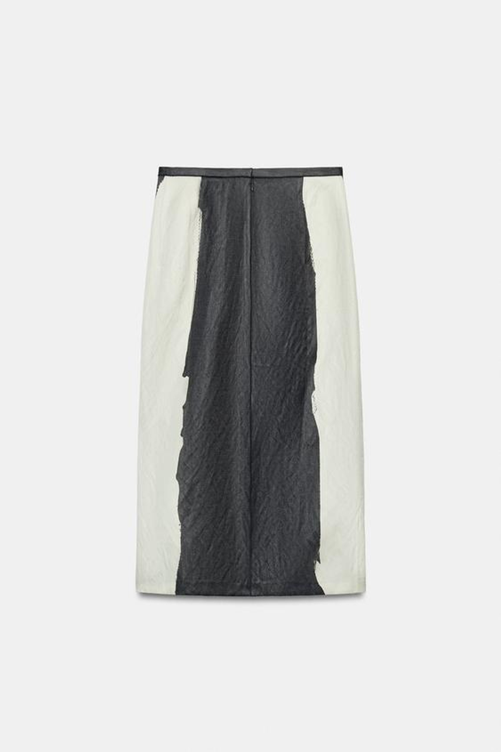 ZARA ЮБКА МИДИ С ПРИНТОМ — ZW COLLECTION, СЕРО-КОРИЧНЕВЫЙ