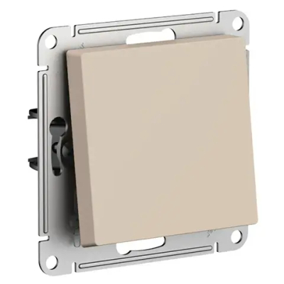 ATLASDESIGN 1-клавишный ВЫКЛЮЧАТЕЛЬ КНОПОЧНЫЙ, сх.1, 10А, механизм, ПЕСОЧНЫЙ