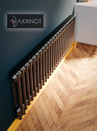 Axxinot Sentir 2030 - двухтрубный трубчатый радиатор высотой 300 мм, нижнее подключение, черный