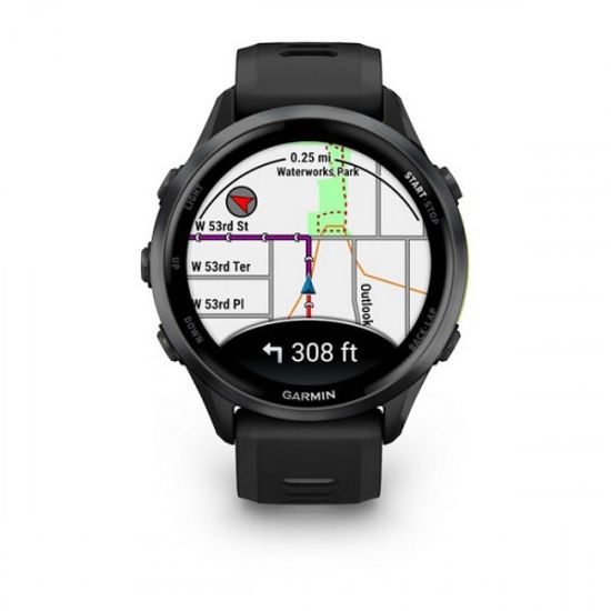 Garmin Forerunner 970 черные, темно-серый DLC титановый безель, с черно-серым ремешком