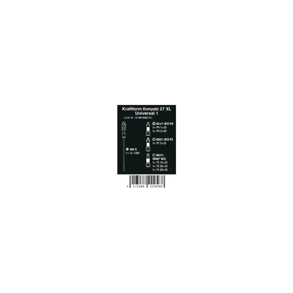 Набор Kraftform Kompakt 27 XL Universal 1 WERA 05051028001