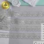 Кружево на сетке 25 мм / 9 метров, диз. 190, цв.04 серый, Kruzhevo