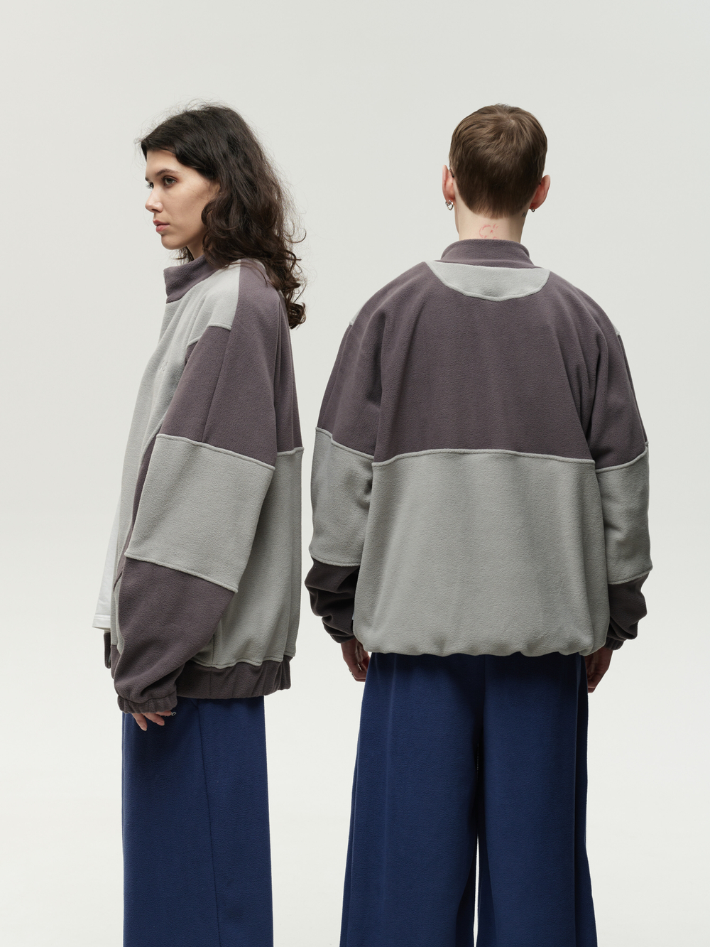 Zip-Up Sweatshirt Double Grey