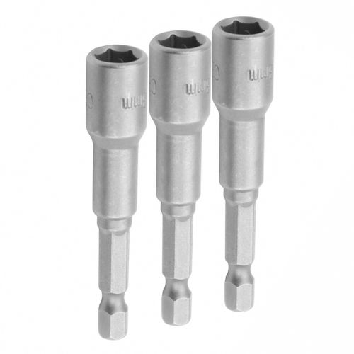TOLSEN (TT77847) Набор головок для шуруповерта шестигранных 1/4", 12 мм, 65 мм, магнитных, 3 предмета