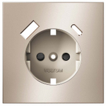 Накладка для розетки с заземлением и со шторками и 2хUSB type A и C Voltum S70 METAL VLSM001010