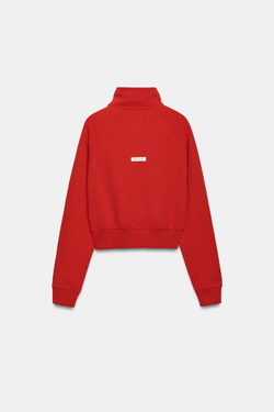 ZARA ТОЛСТОВКА С НАШИВКОЙ НА СПИНЕ, КРАСНЫЙ