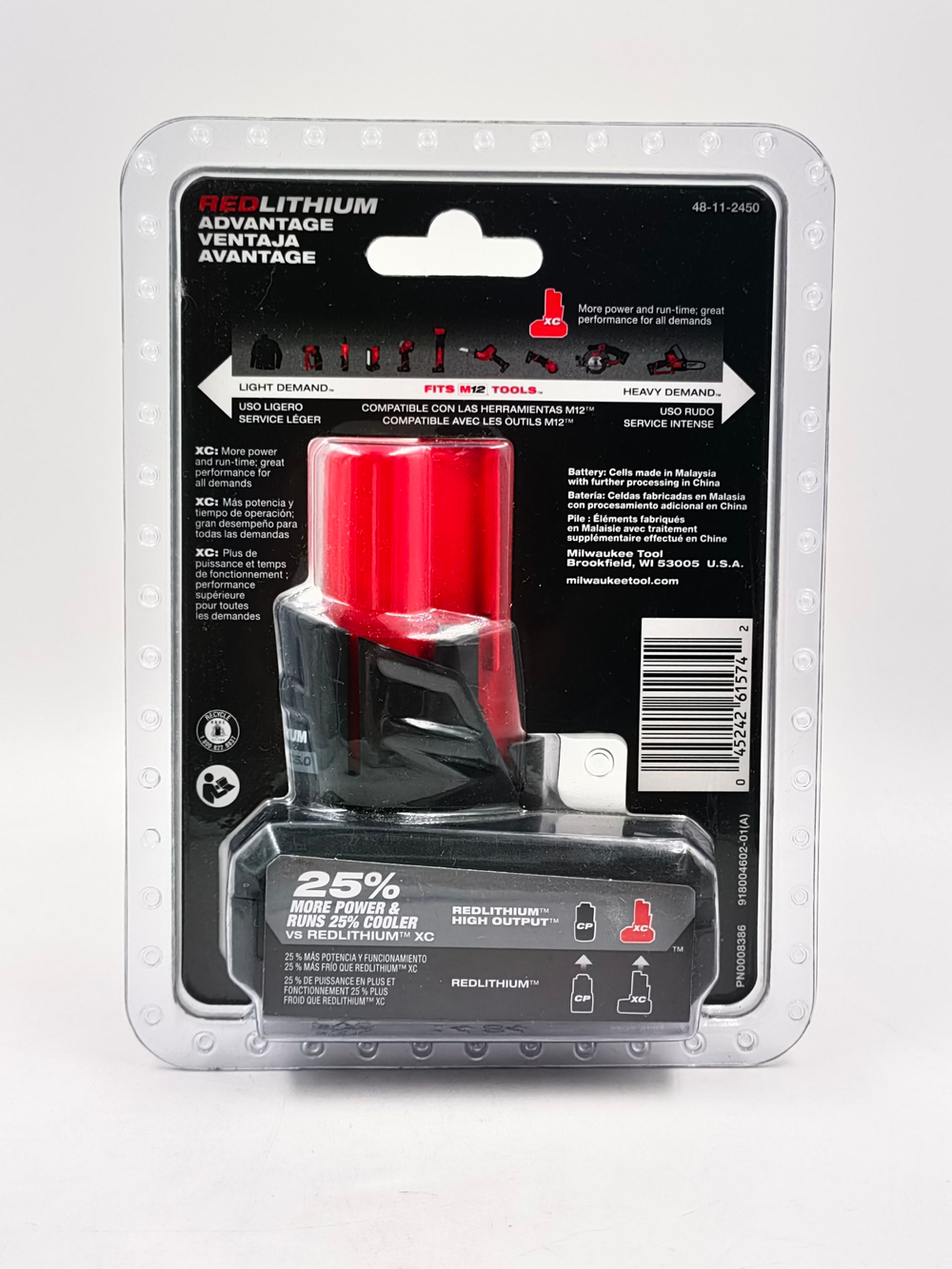 Milwaukee аккумулятор redlithium XC5.0 FITS M12 высокотоковый (США)