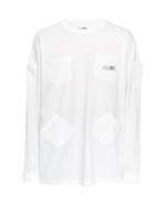MM6 MAISON MARGIELA ЛОНГСЛИВ С КАРМАНАМИ МУЖСКОЙ БЕЛЫЙ