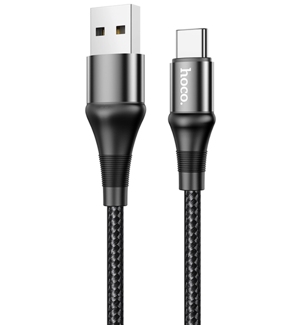 Usb Кабель-зарядка Type-C Hoco X50 Excellent 3A 1м в тканевой оплётке чёрный