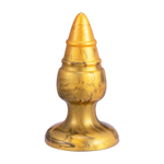Золотая силиконовая анальная втулка 9,2см SilexD Goldy Fantasy Plug Size M