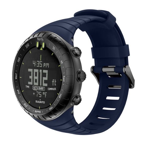 Ремешок силиконовый для Suunto Core спортивный (Темно-синий)