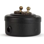 Переключатель (проходной) ретро тумблерный 2 кл. Черный "Black matt" VINTAGE-BRASS 30402-5 / 2 группы света, проходной