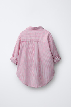 ZARA РУБАШКА В ПОЛОСКУ, КРАСНЫЙ