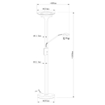Торшер Arte Lamp DUETTO A4329PN-2SS, 1хLED