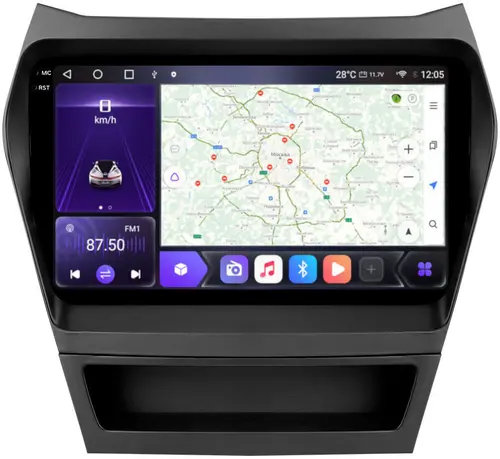 Магнитола для Hyundai Santa Fe 2012-2018 - Kuberg OL-9703 QLed+2K, Android 12, Быстрая, CarPlay, 4G SIM-слот